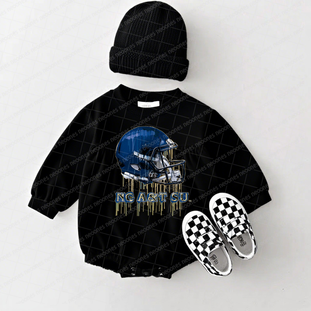 North Carolina A&T Aggies Original Dripping Football Helmet White T-Shirt