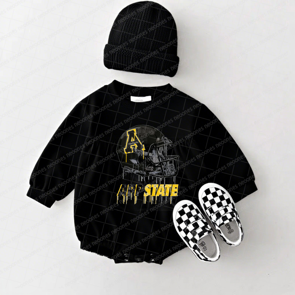 Appalachian State University Baby Game Day Romper and Adult Sweatshirt