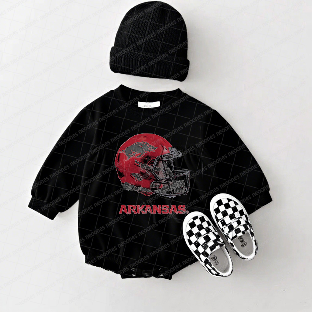 University of Arkansas Baby Game Day Romper and Adult Sweatshirt