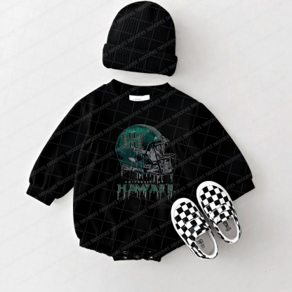 Hawaii Rainbow Warriors Baby Game Day Romper and Adult Sweatshirt