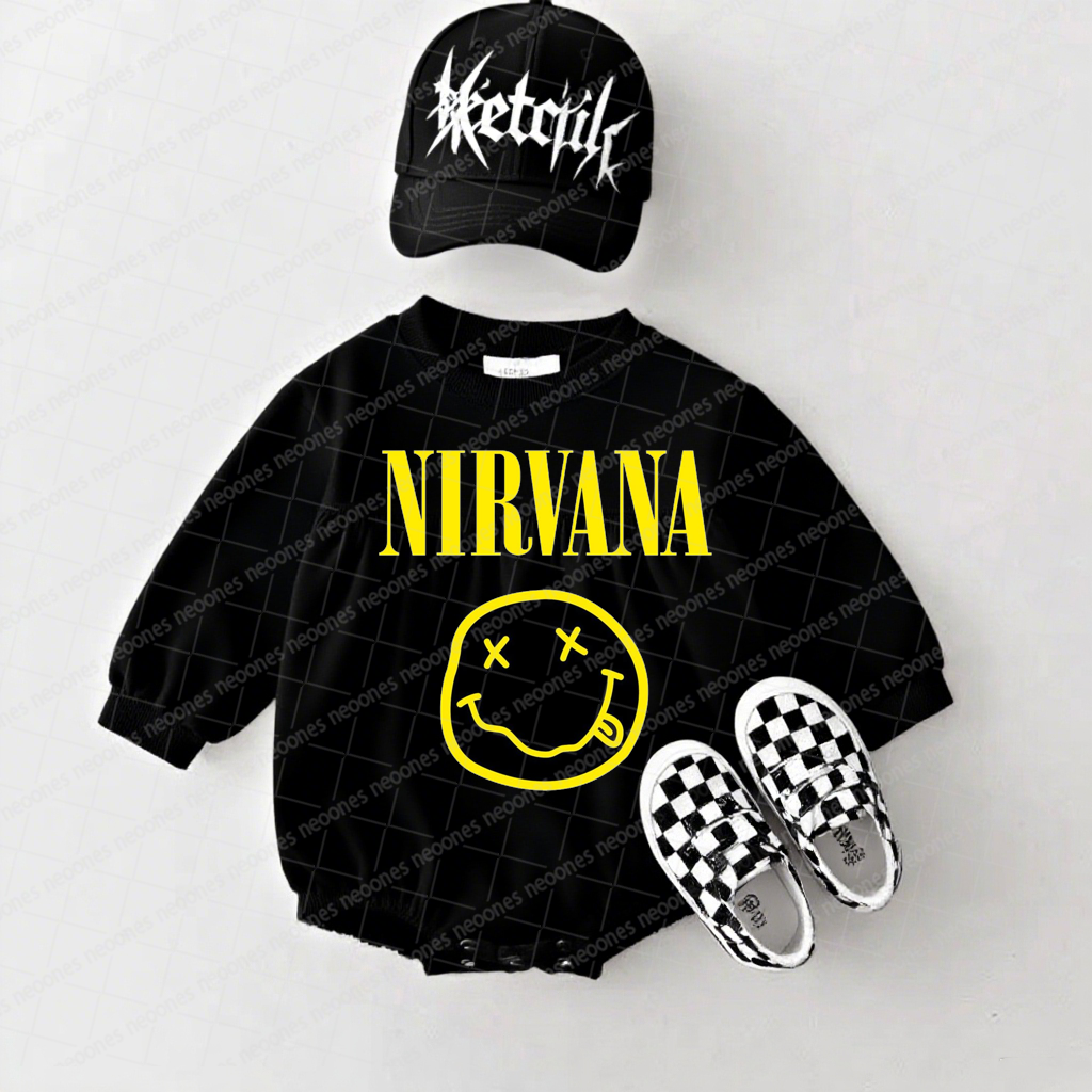 Nirvana Band Romper And Matching Adult Hoodie