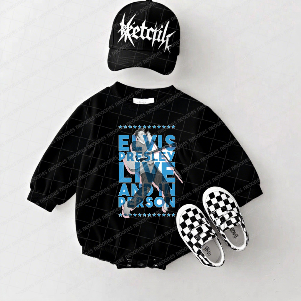 Elvis Presley Band Romper And Matching Adult Hoodie