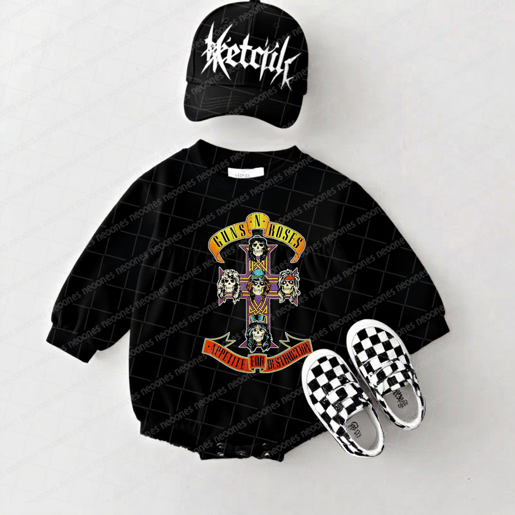 Guns N' Roses Band Romper And Matching Adult Hoodie