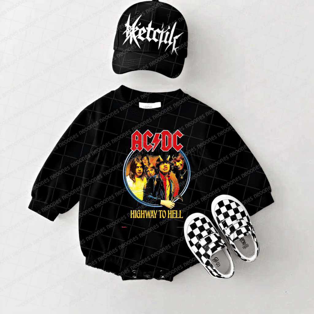 AC/DC Band Romper And Matching Adult Hoodie
