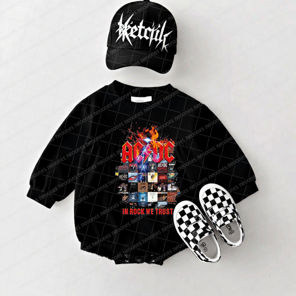 AC/DC Band Romper And Matching Adult Hoodie