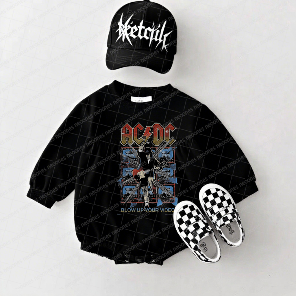 AC/DC Band Romper And Matching Adult Hoodie