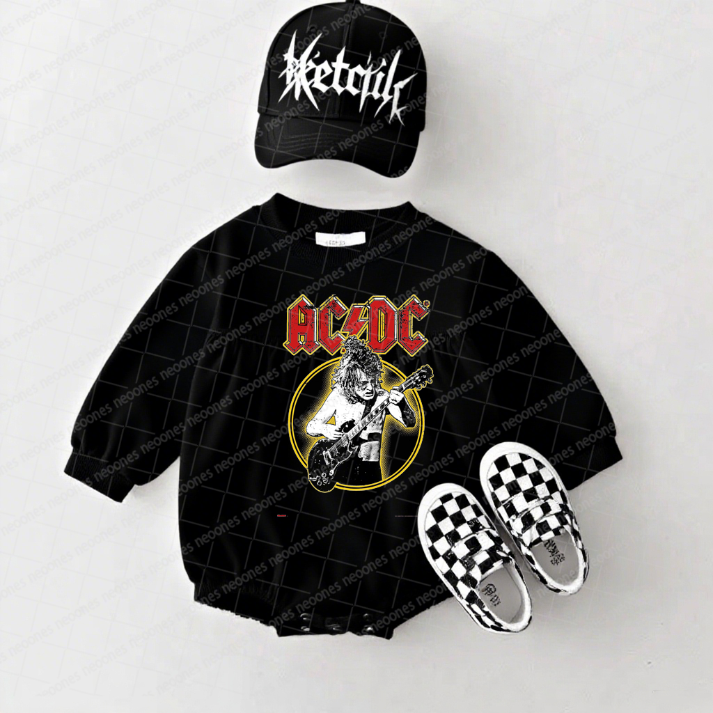 AC/DC Band Romper And Matching Adult Hoodie