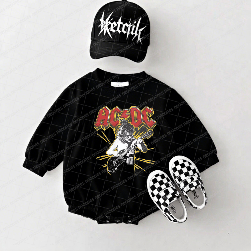 AC/DC Band Romper And Matching Adult Hoodie