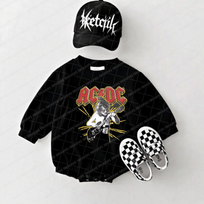 AC/DC Band Romper And Matching Adult Hoodie