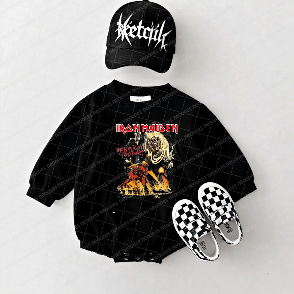 Iron Maiden Band Romper And Matching Adult Hoodie