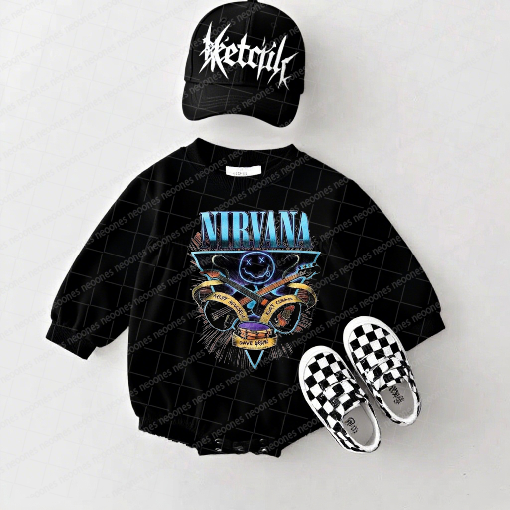 Nirvana Band Romper And Matching Adult Hoodie