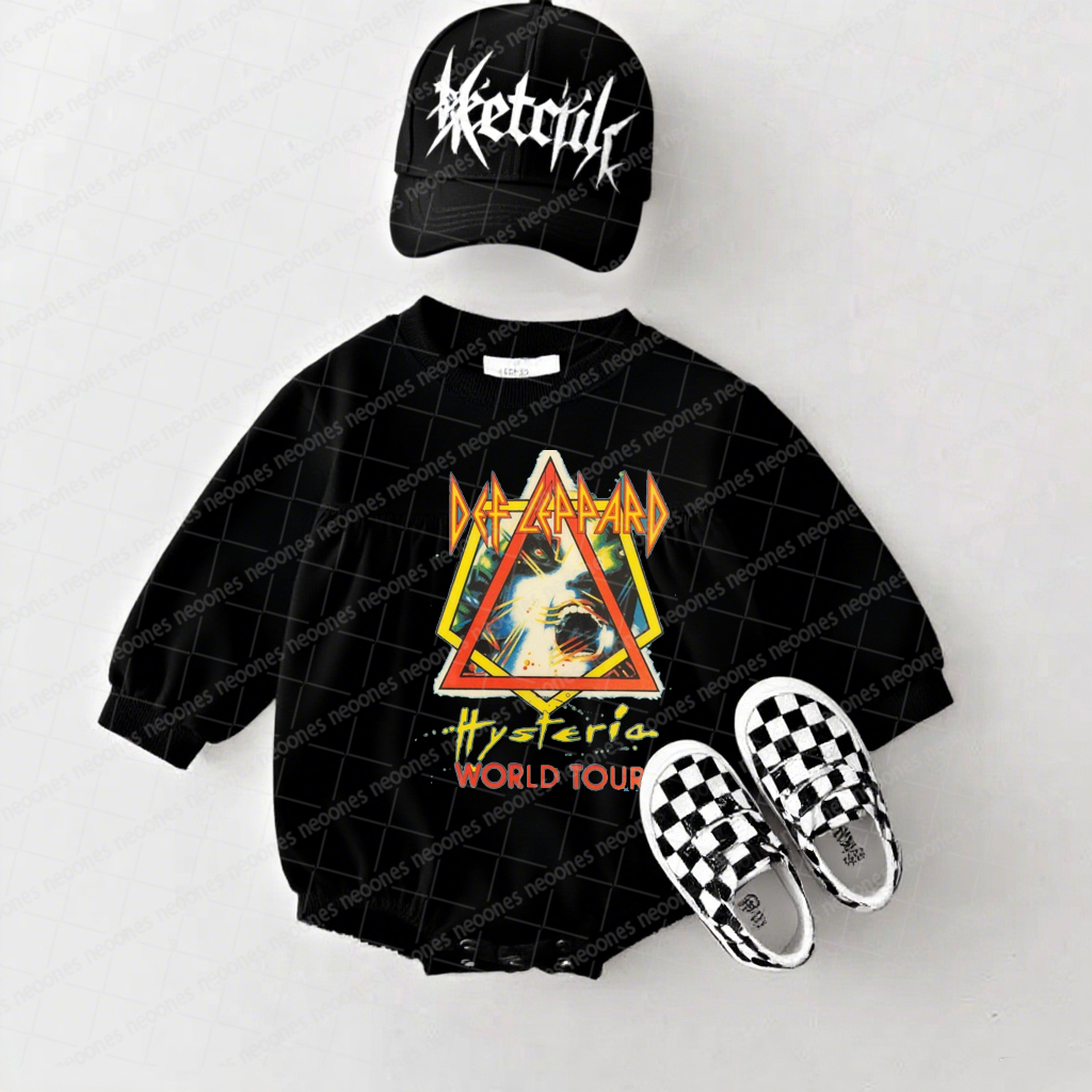 Def Leppard Band Romper And Matching Adult Hoodie