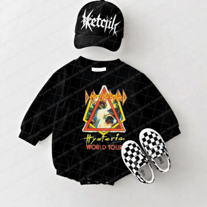 Def Leppard Band Romper And Matching Adult Hoodie