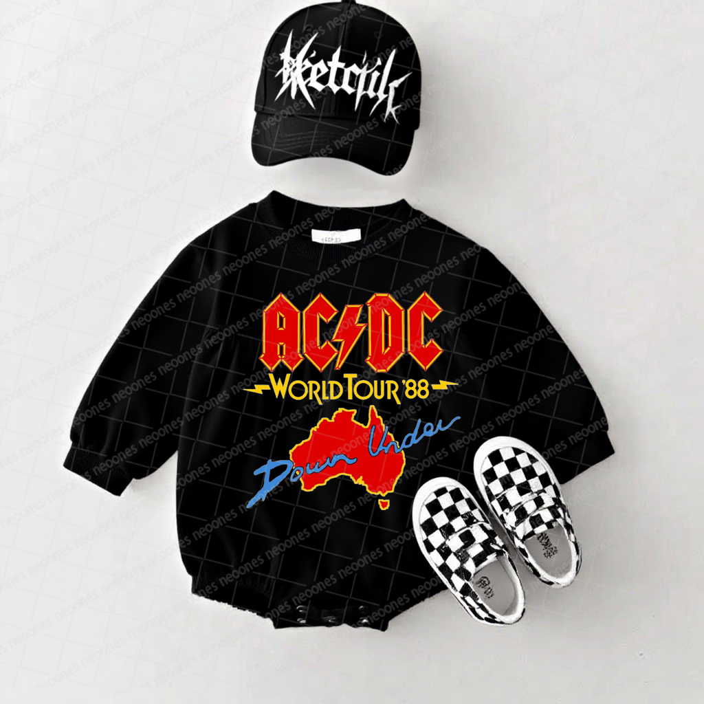 AC/DC Band Romper And Matching Adult Hoodie