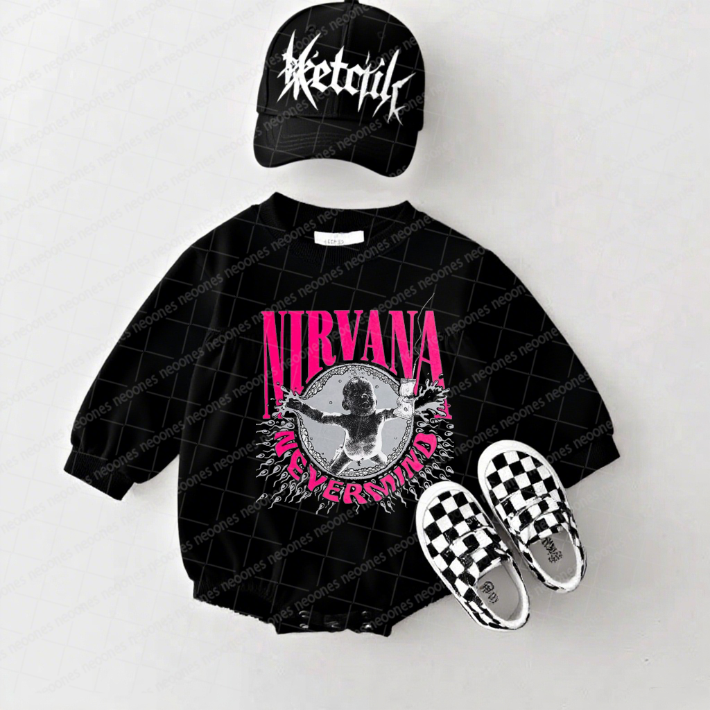 Nirvana Band Romper And Matching Adult Hoodie