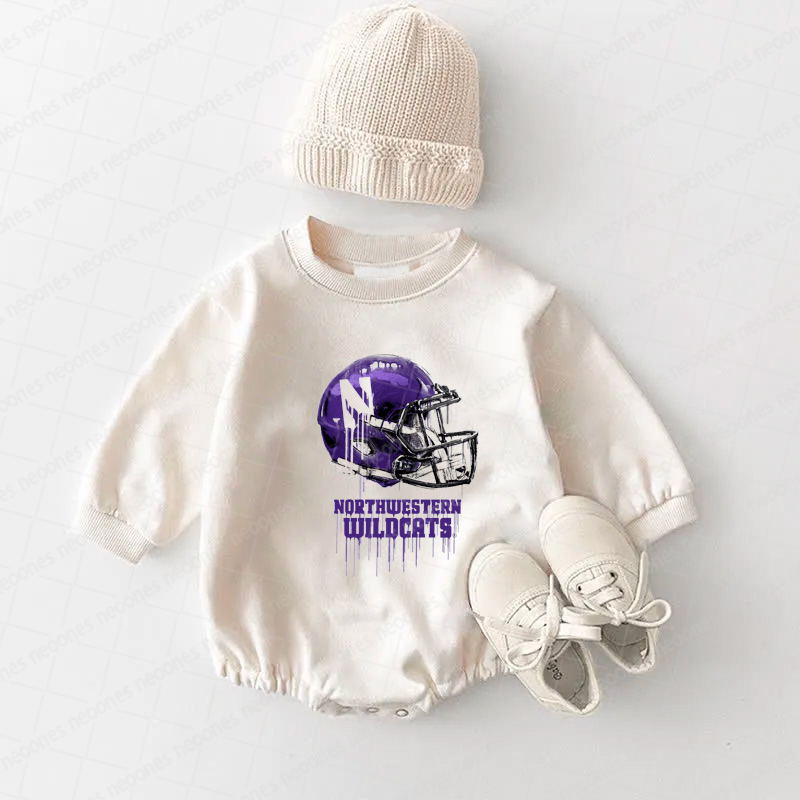 Northwestern Wildcats  Baby Game Day Romper and Adult Sweatshirt