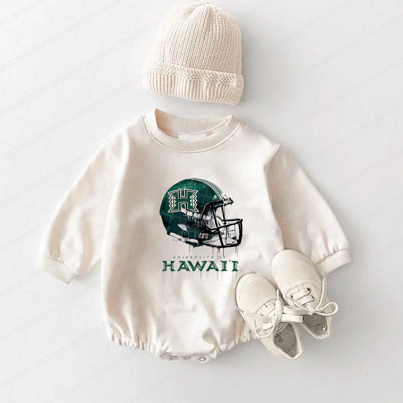 Hawaii Rainbow Warriors Baby Game Day Romper and Adult Sweatshirt
