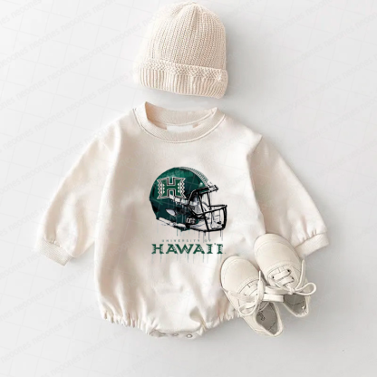 Hawaii Rainbow Warriors Baby Game Day Romper and Adult Sweatshirt