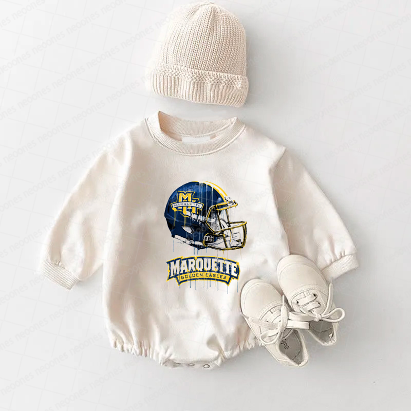 Marquette Golden Eagles Baby Game Day Romper and Adult Sweatshirt