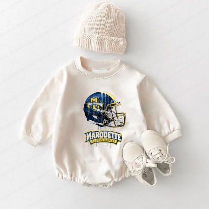 Marquette Golden Eagles Baby Game Day Romper and Adult Sweatshirt