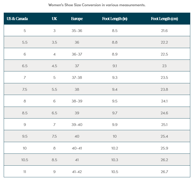 Size Charts