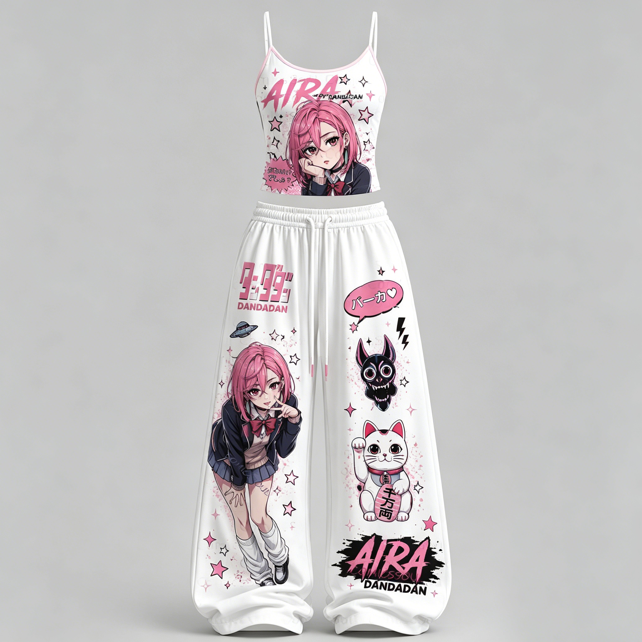 Dandadan Jujutsu Kaisen Top & Elasticated Trousers Two-Piece Set