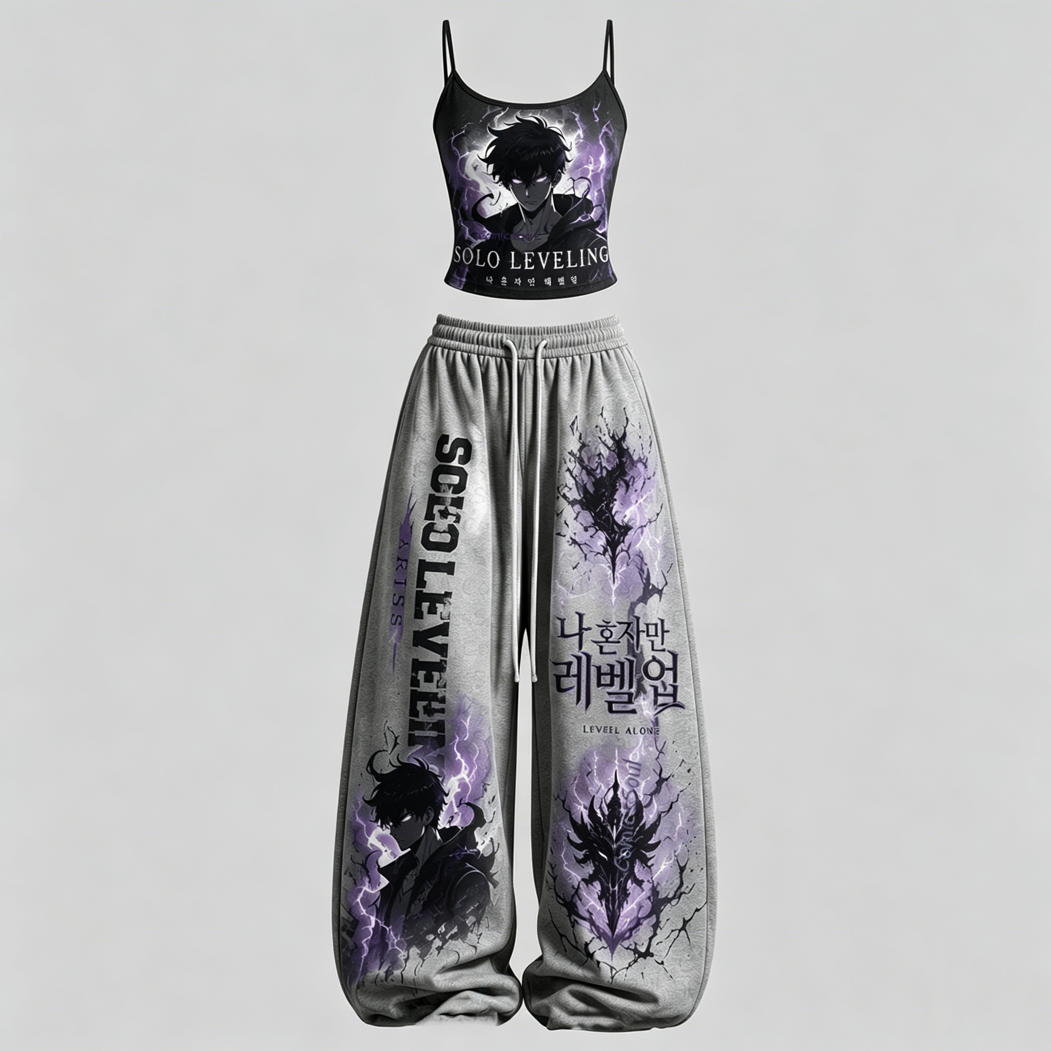 Solo Leveling T-Shirt & Elasticated Trousers Two-Piece Set