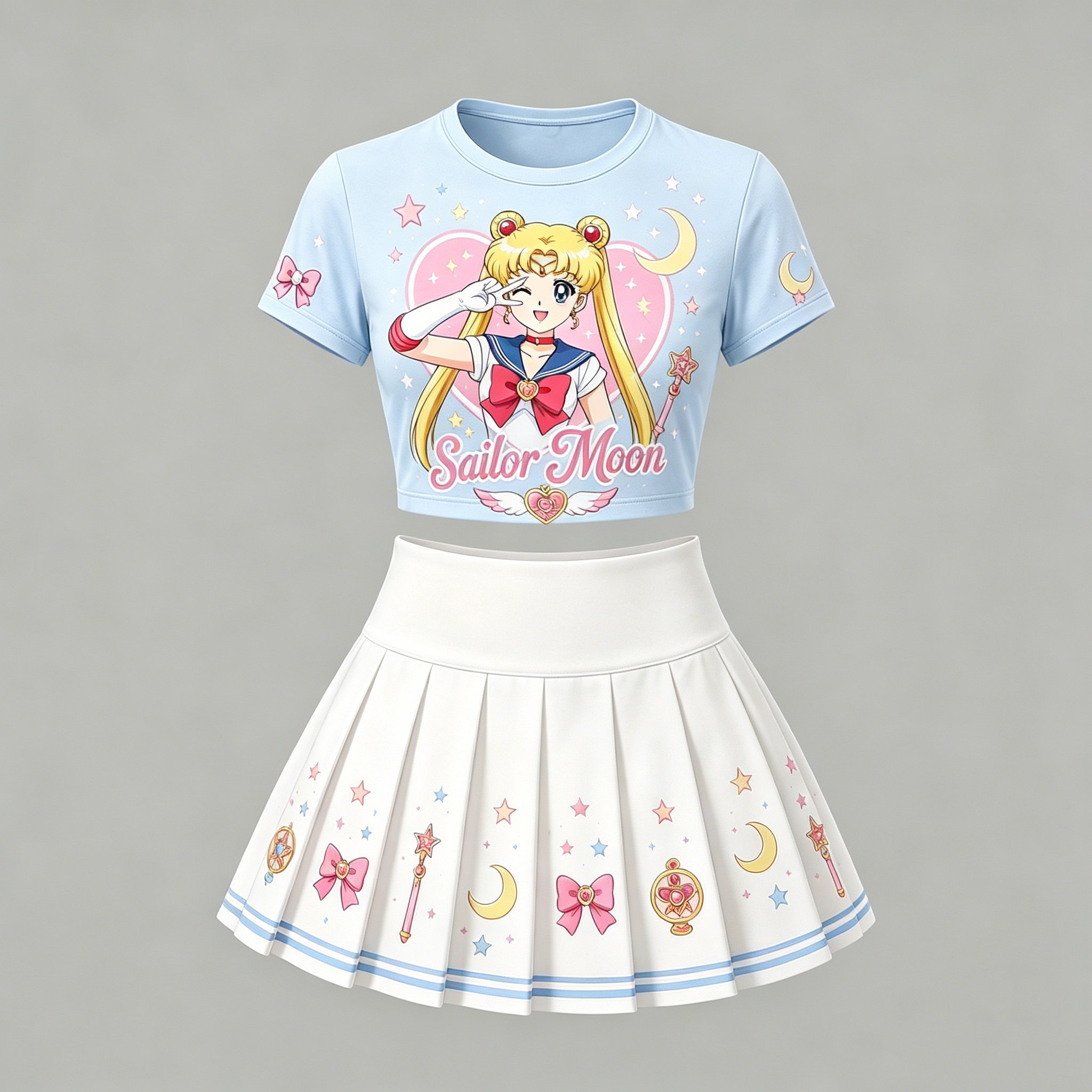 Sailor Moon Two Piece Skirt Set For Women