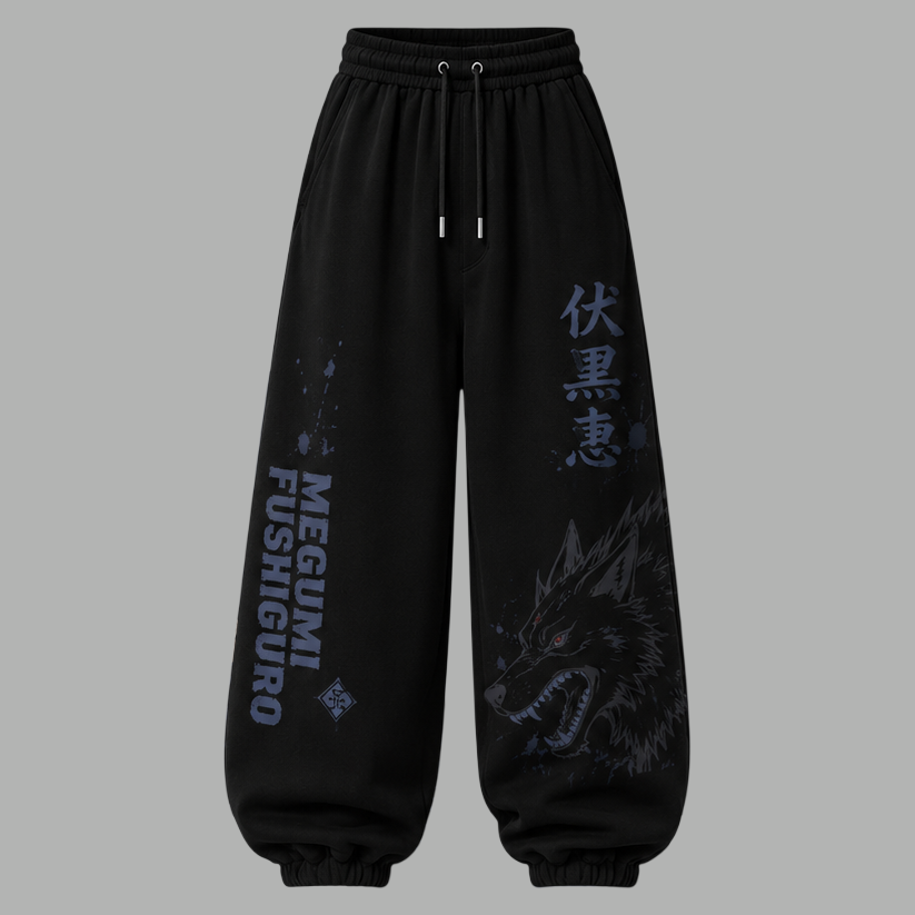 Jujutsu Kaisen Women's Cropped Long Sleeve Hoodie & High Waist Jogger Pants 2 Piece Tracksuit Set