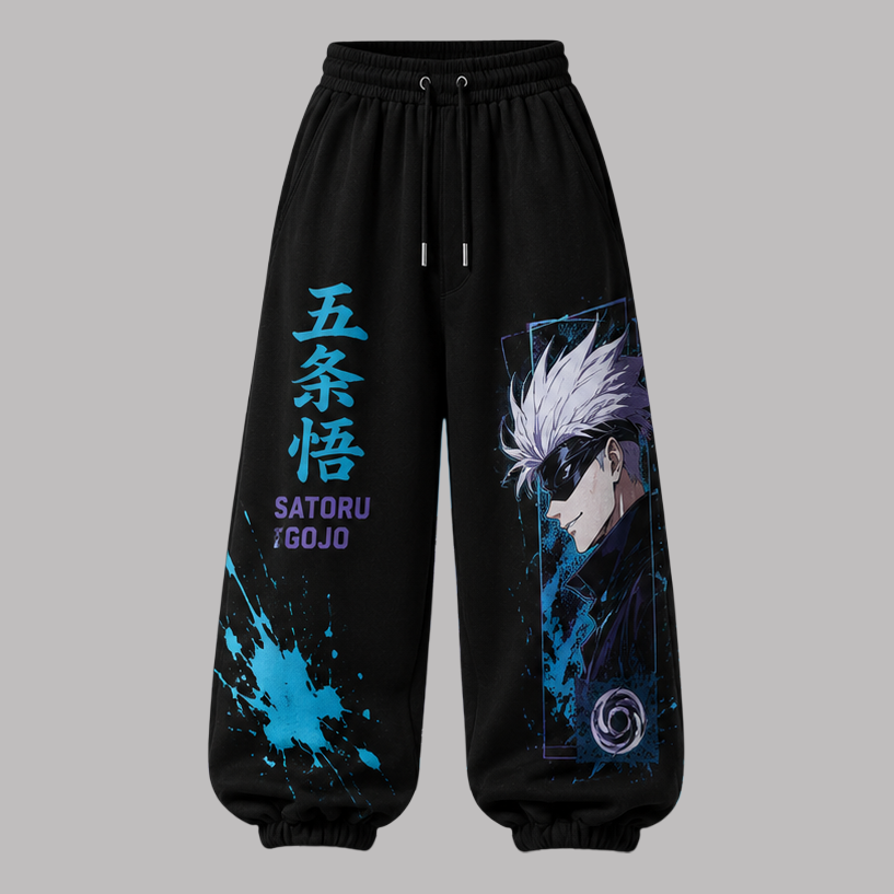 Jujutsu Kaisen Women's Cropped Long Sleeve Hoodie & High Waist Jogger Pants 2 Piece Tracksuit Set