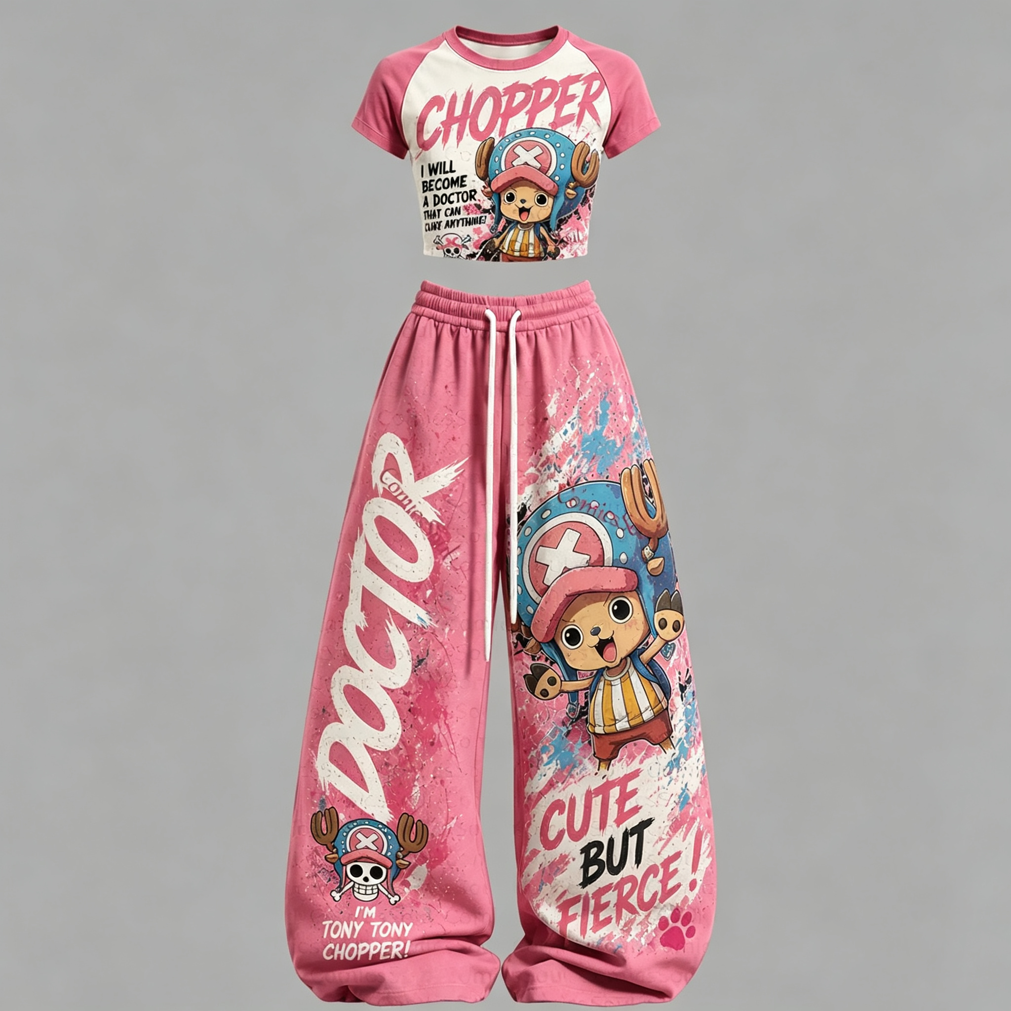 One Piece T-Shirt & Elasticated Trousers Two-Piece Set