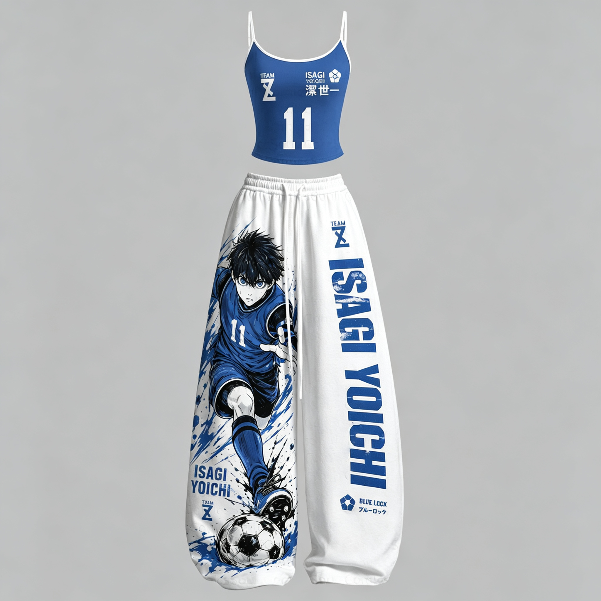 BLUE LOCK Top & Elasticated Trousers Two-Piece Set