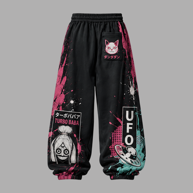Dandadan Women's Cropped Long Sleeve Hoodie & High Waist Jogger Pants 2 Piece Tracksuit Set