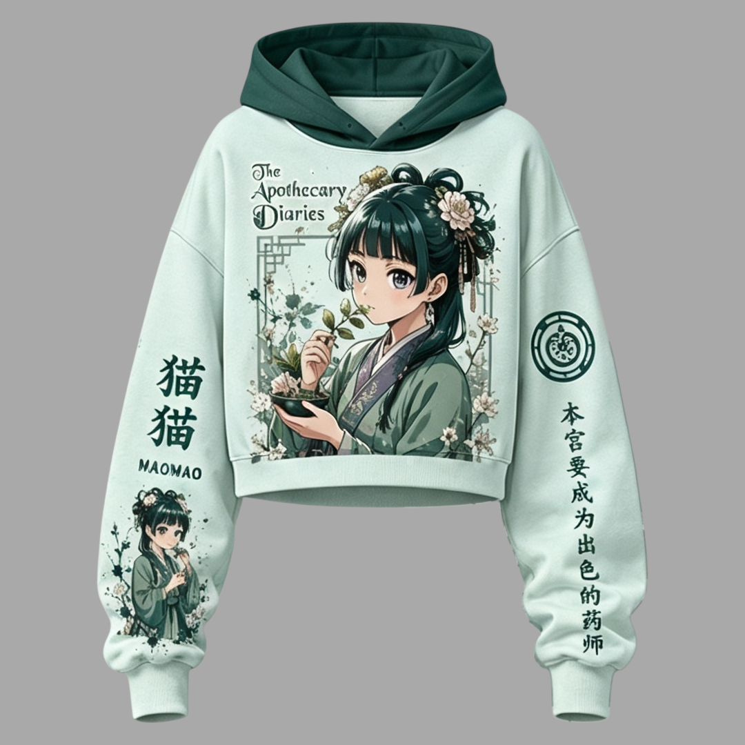 The Apothecary Diaries Women's Cropped Long Sleeve Hoodie & High Waist Jogger Pants 2 Piece Tracksuit Set