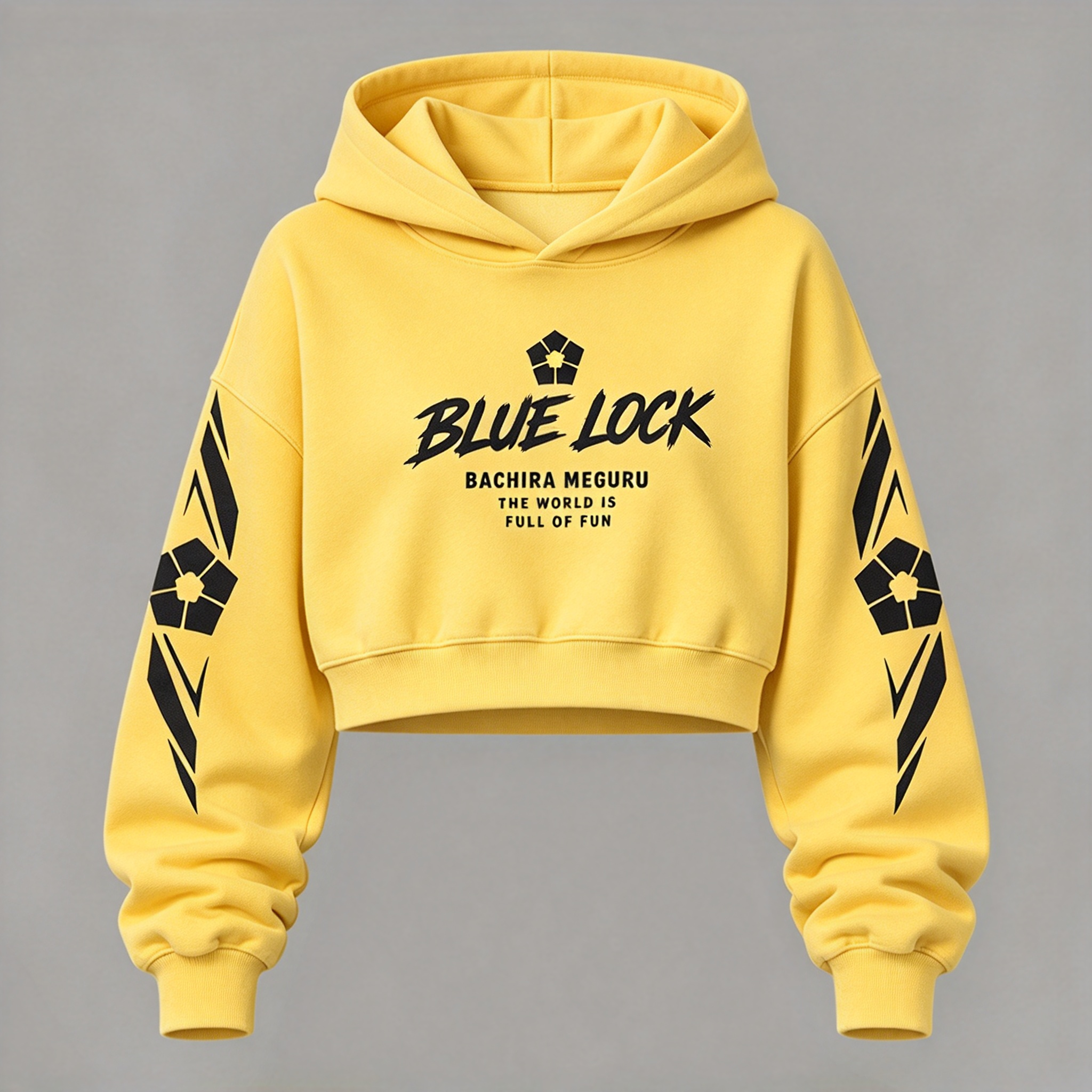 BLUE LOCK Women's Cropped Long Sleeve Hoodie & High Waist Jogger Pants 2 Piece Tracksuit Set