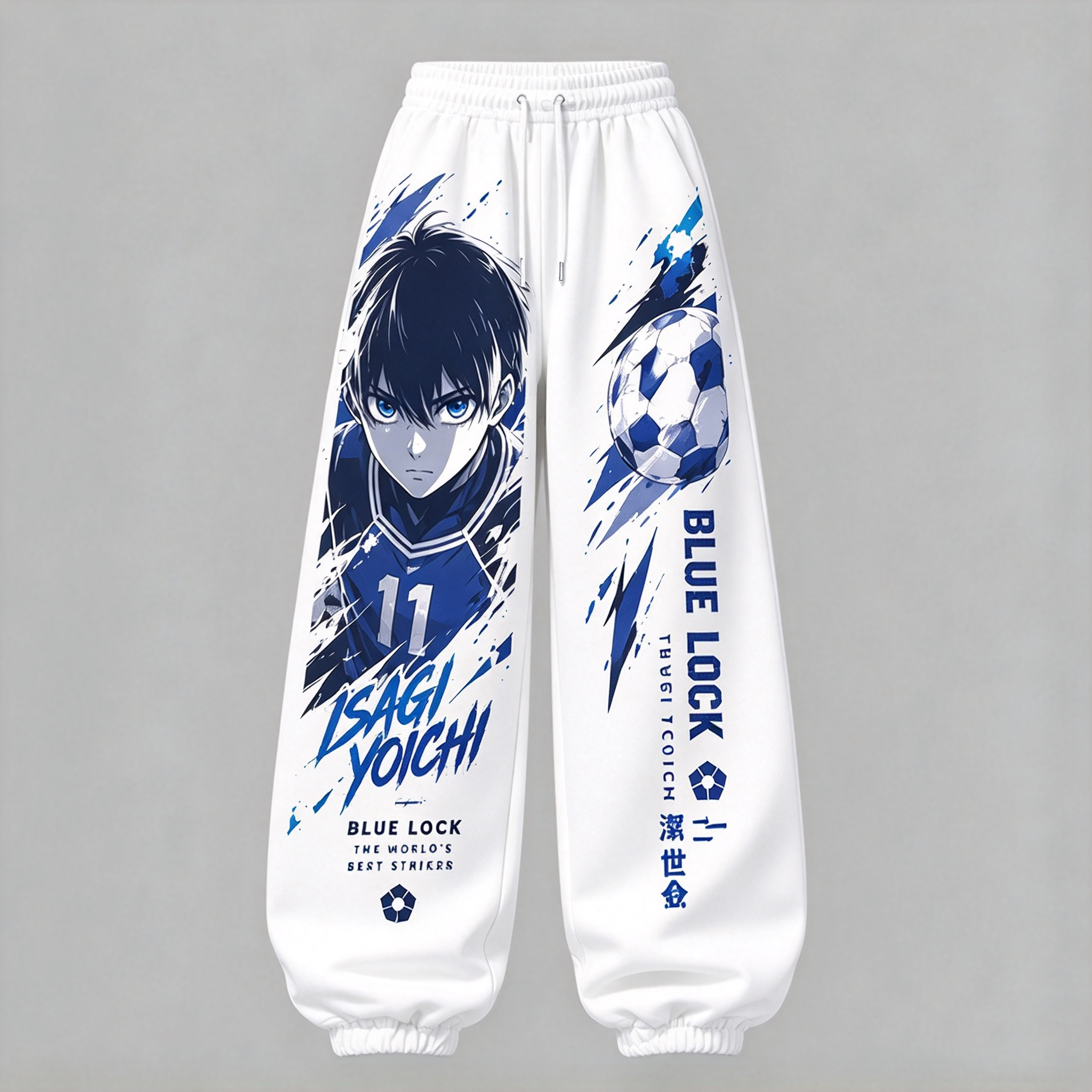 BLUE LOCK Women's Cropped Long Sleeve Hoodie & High Waist Jogger Pants 2 Piece Tracksuit Set