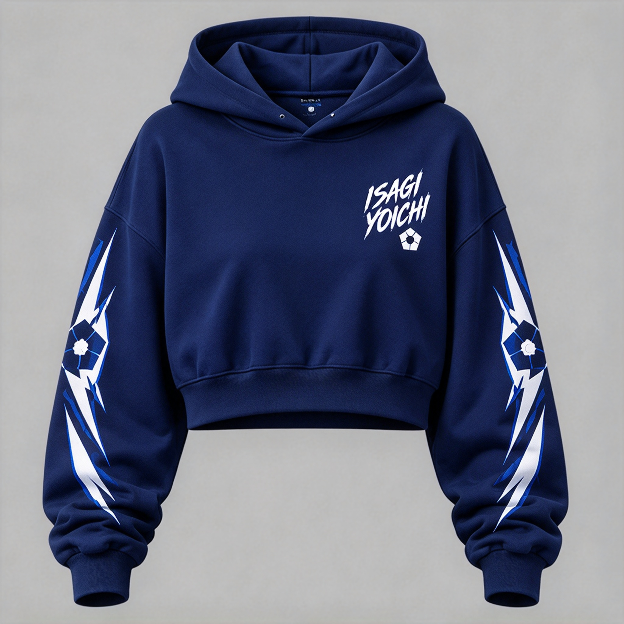 BLUE LOCK Women's Cropped Long Sleeve Hoodie & High Waist Jogger Pants 2 Piece Tracksuit Set