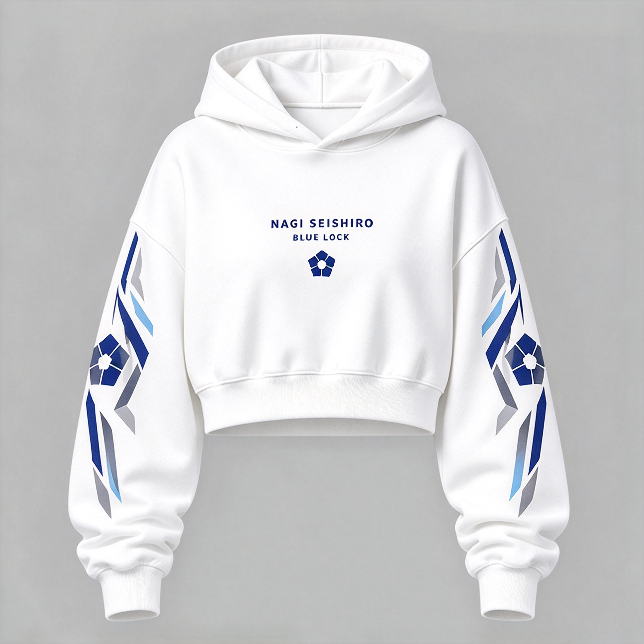BLUE LOCK Women's Cropped Long Sleeve Hoodie & High Waist Jogger Pants 2 Piece Tracksuit Set