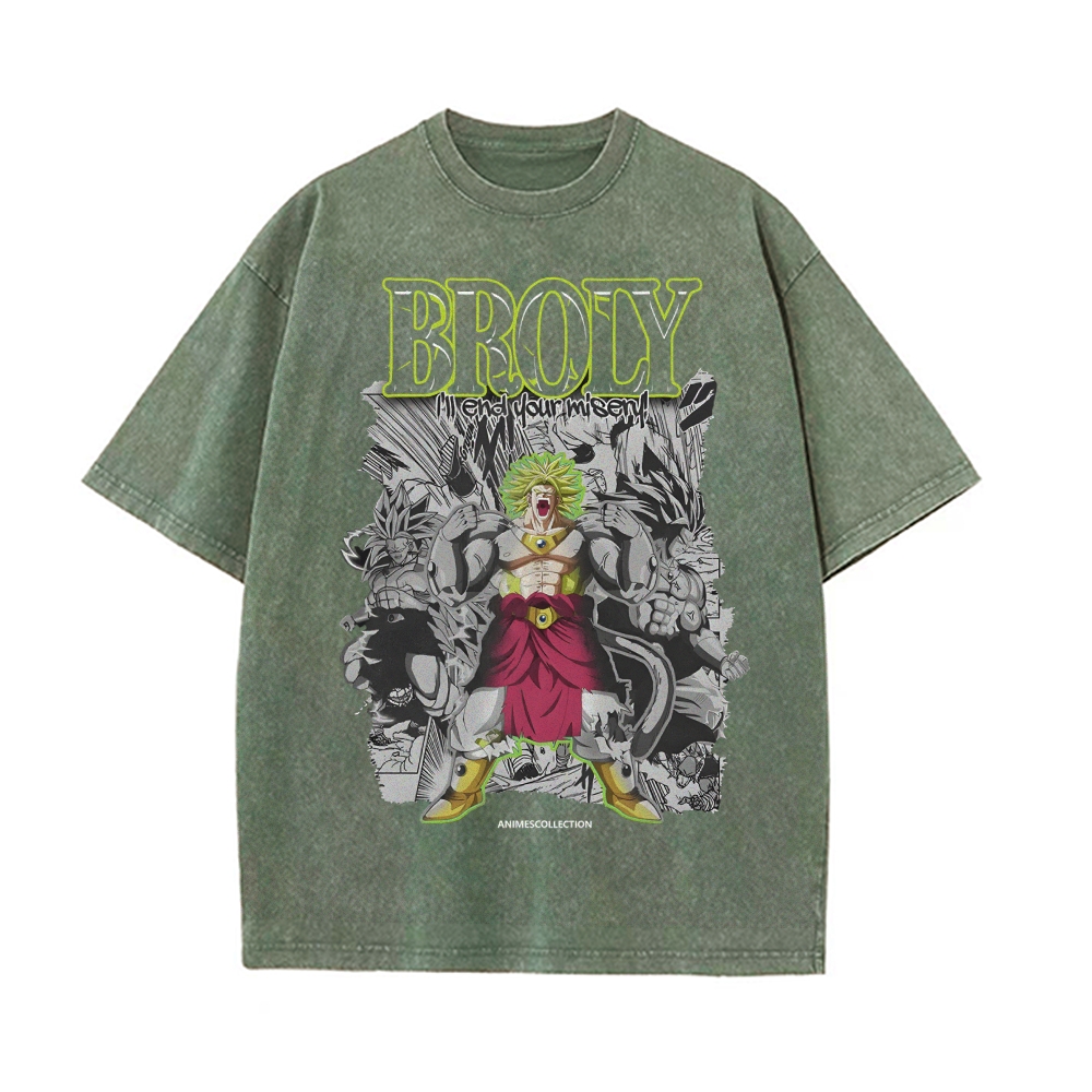 Broly Vintage Oversized T-Shirt | Dragon Ball Super