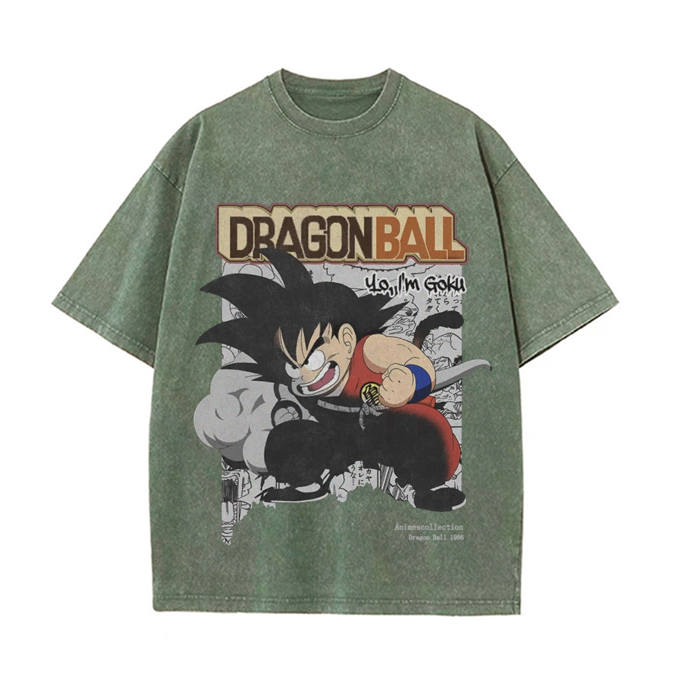 Kid Goku Vintage Oversized T-Shirt | Dragon Ball Super