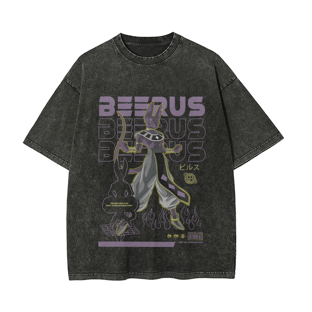 Beerus Vintage Oversized T-Shirt | Dragon Ball Super