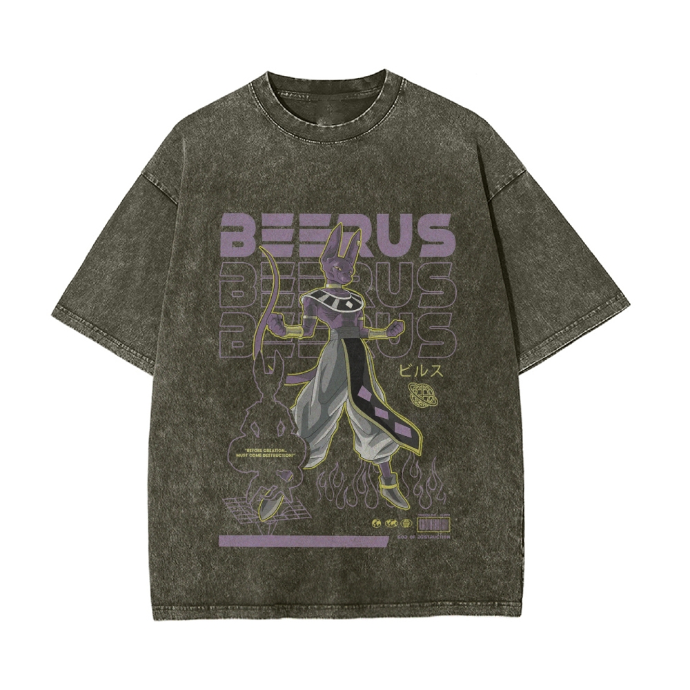 Beerus Vintage Oversized T-Shirt | Dragon Ball Super
