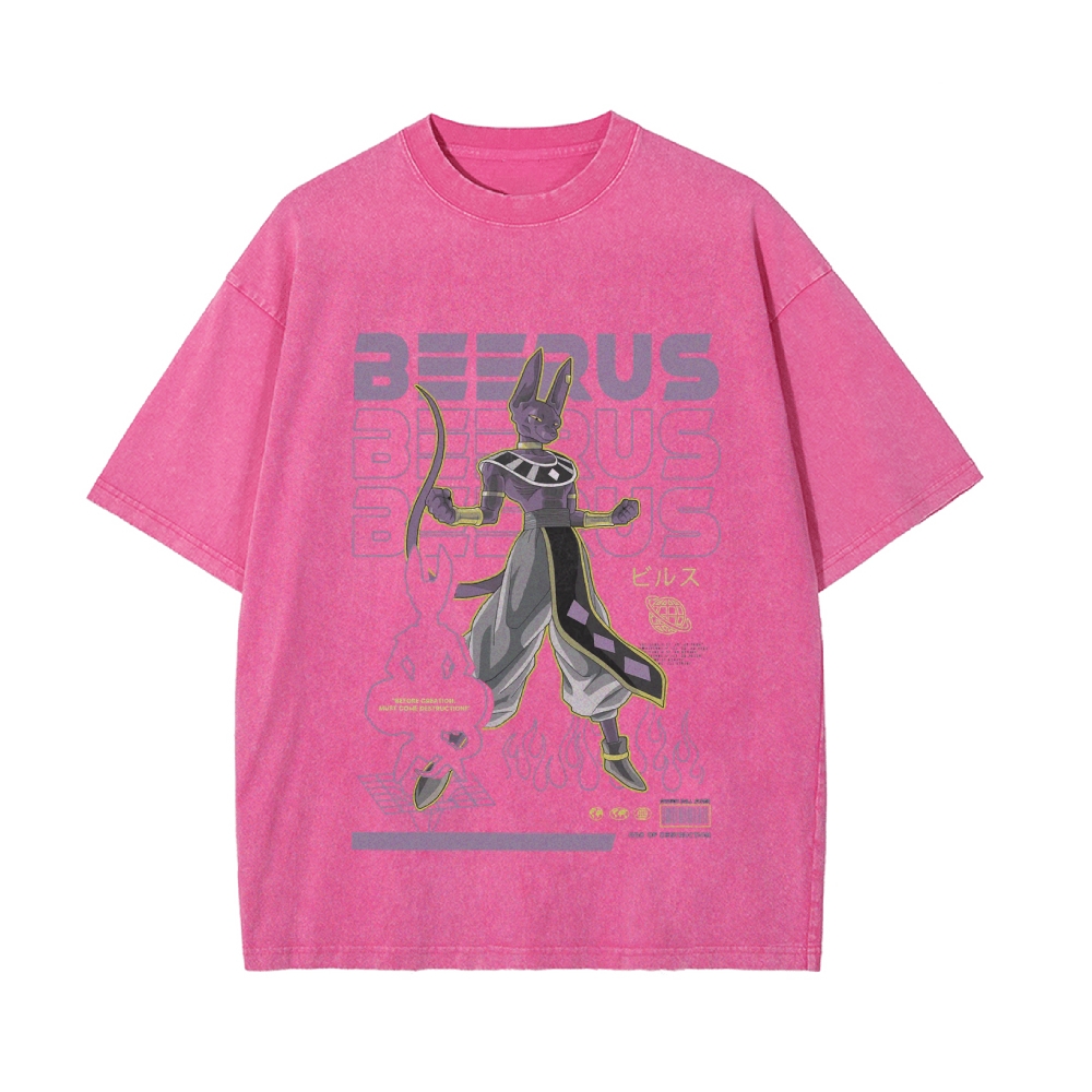 Beerus Vintage Oversized T-Shirt | Dragon Ball Super