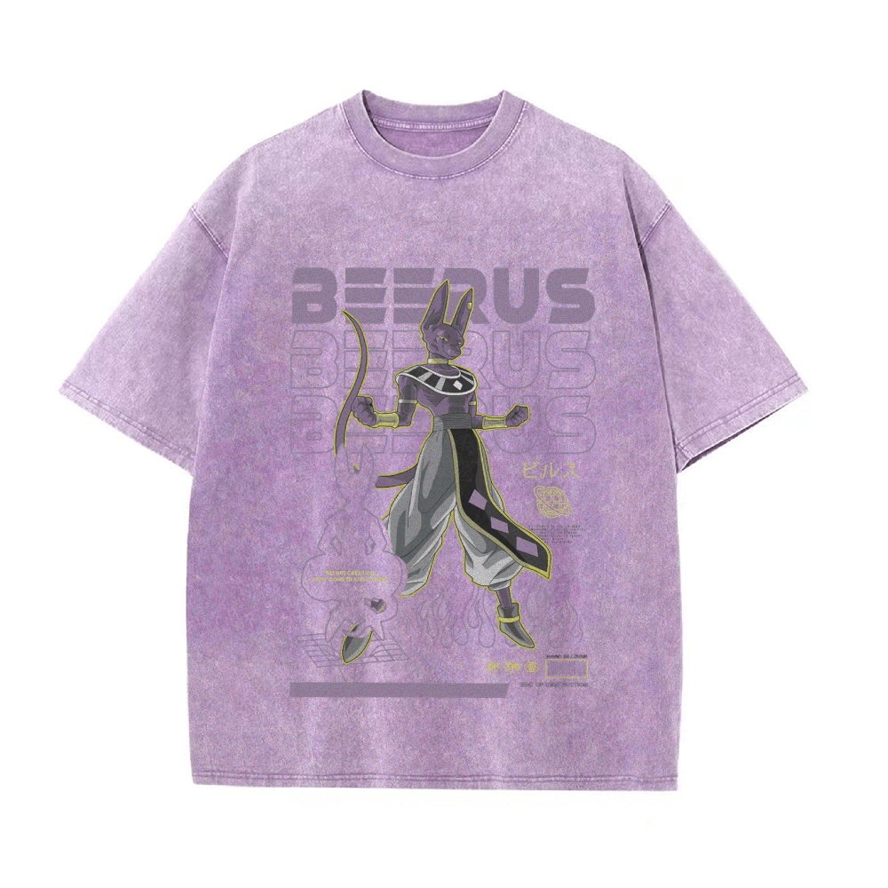 Beerus Vintage Oversized T-Shirt | Dragon Ball Super
