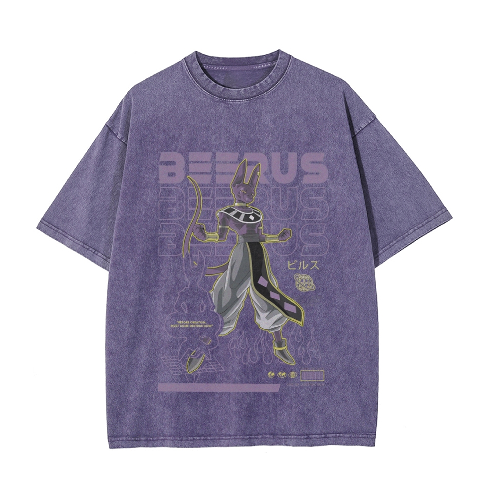 Beerus Vintage Oversized T-Shirt | Dragon Ball Super