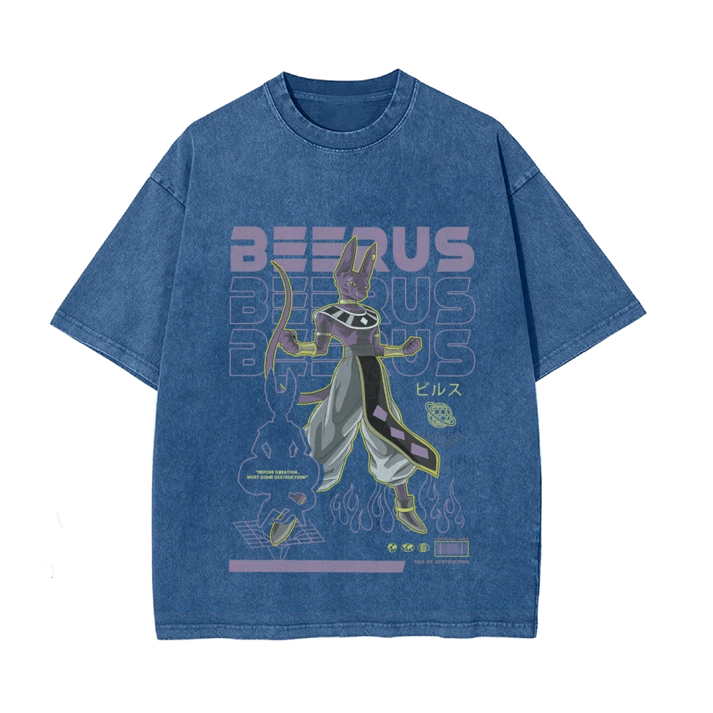 Beerus Vintage Oversized T-Shirt | Dragon Ball Super