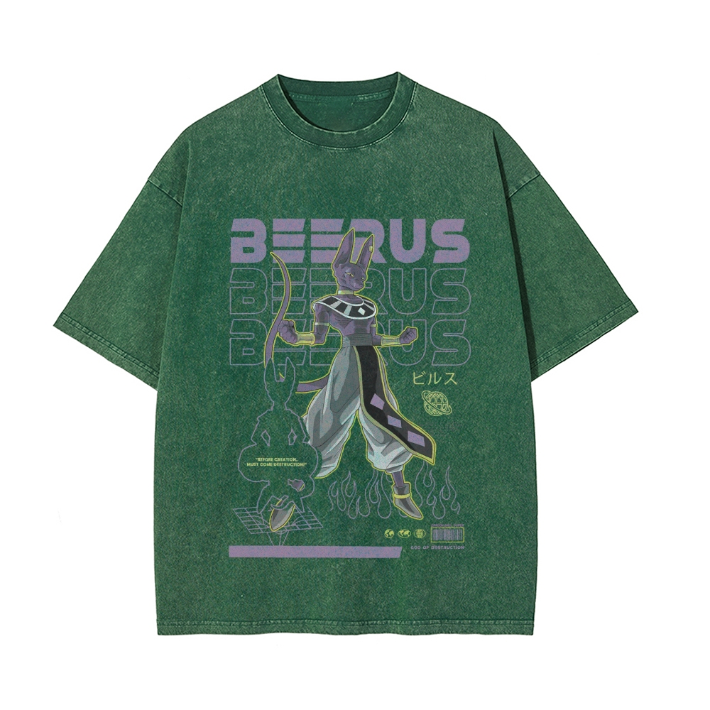 Beerus Vintage Oversized T-Shirt | Dragon Ball Super