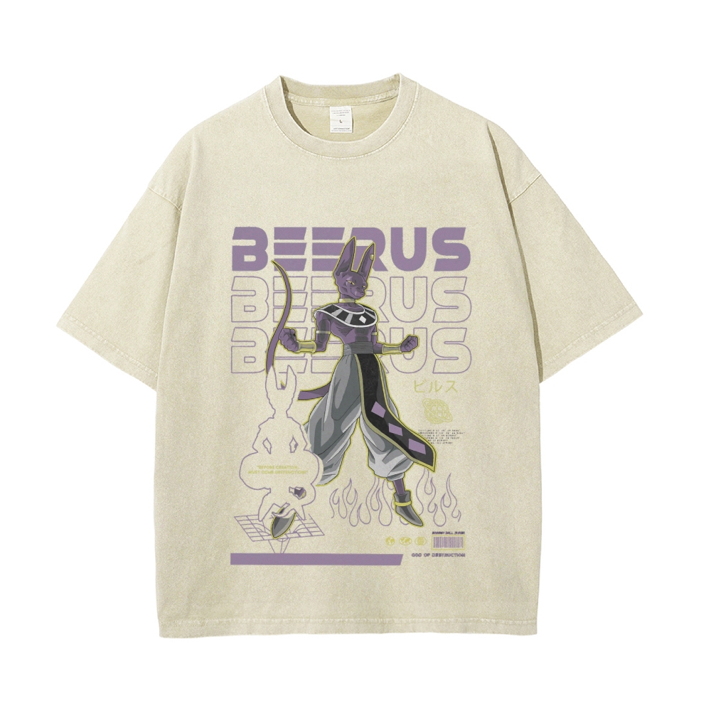 Beerus Vintage Oversized T-Shirt | Dragon Ball Super