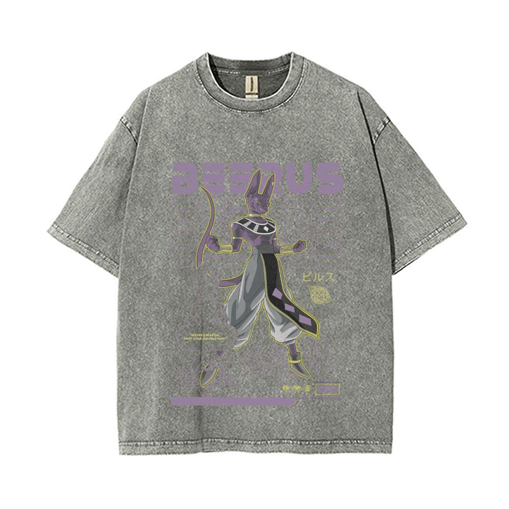Beerus Vintage Oversized T-Shirt | Dragon Ball Super