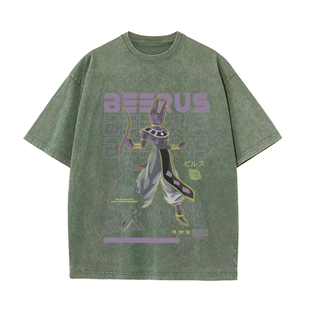 Beerus Vintage Oversized T-Shirt | Dragon Ball Super